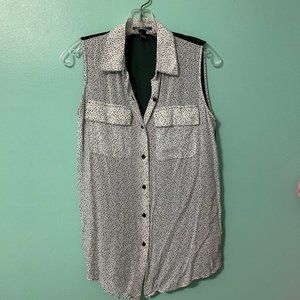 Polka Dot Button-Down Blouse